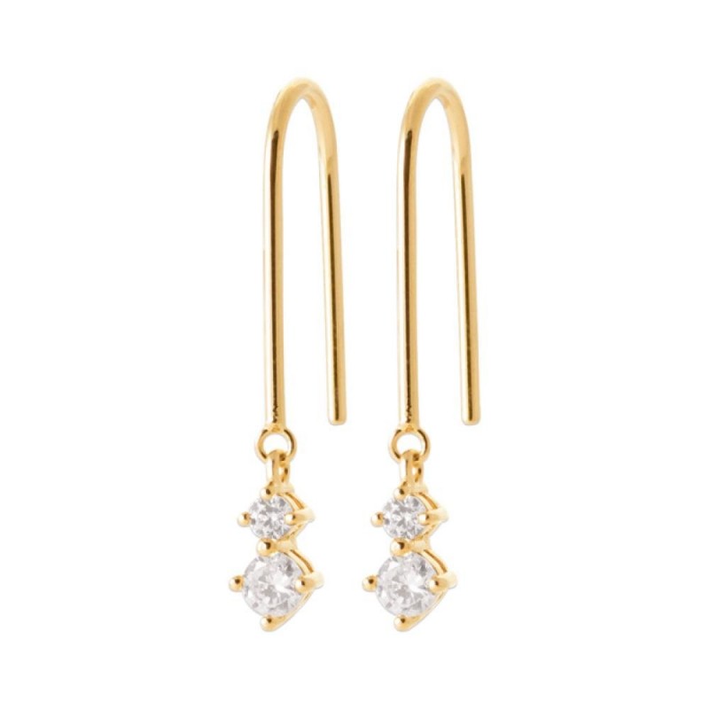 Boucles D'oreilles à Tige Rondes Et Plates En Alliage Plaqué Or